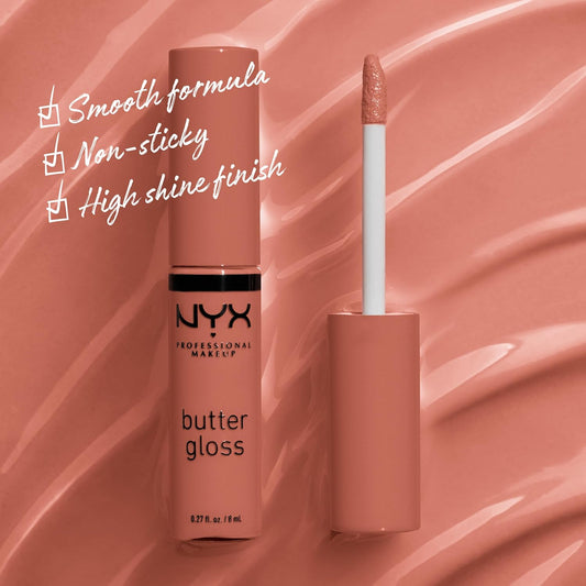 NYX PROFESSIONAL MAKEUP Butter Gloss Trio - Brown Sugar, Non-Sticky Lip Gloss (Sugar High, Spiked Toffee, Butterscotch)