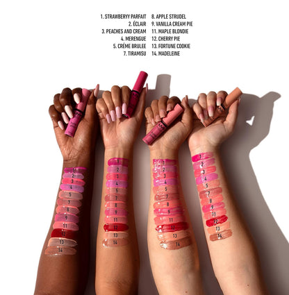 NYX Professional Makeup Butter Gloss Non-Sticky Lip Gloss Set - 3 Pack (Angel Food Cake, Creme Brulee, Madeleine)