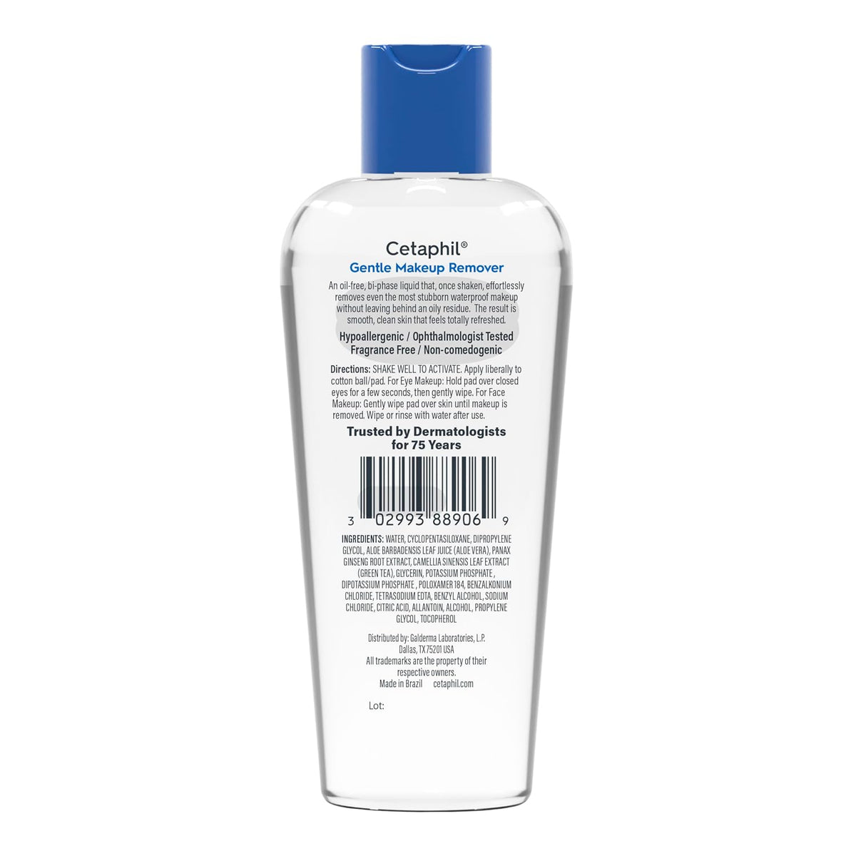 Cetaphil Gentle Waterproof Makeup Remover for Sensitive Skin, 6 oz