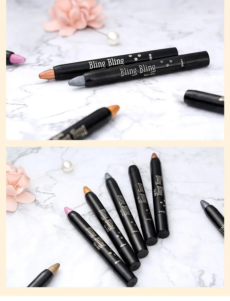 Bling Eye Shadow Pen 16 Colors Eyeshadow Stick Eyeshadow Palettes Women Bling Silkworm Pen Pearlescent Eye-Shadow Glitter Pencil