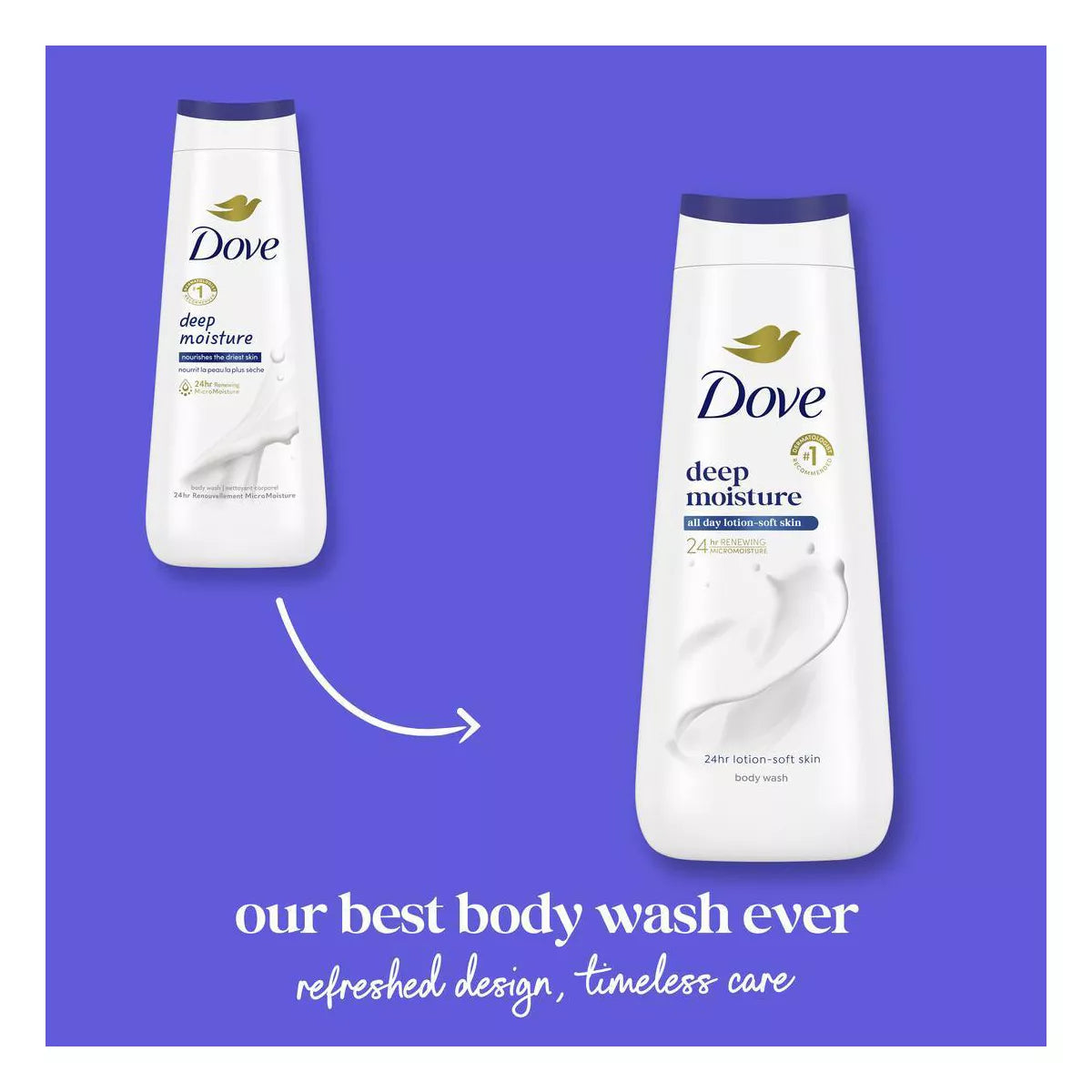 Dove Deep Moisture Body Wash for 24-Hour Hydration and Nourishment for Dry Skin