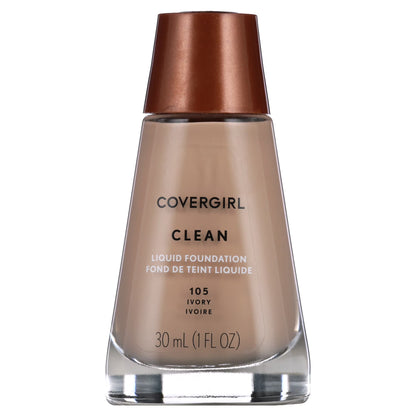 COVERGIRL Clean Liquid Foundation – 105 Ivory, 1 fl oz