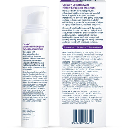 Skin Renewing Nightly Exfoliating Treatment Anti-Aging Face Serum, 1.7 Fl Oz