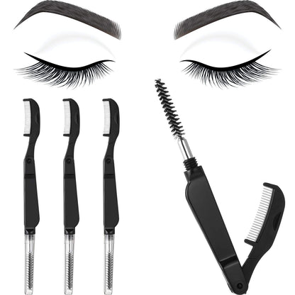Boao 4-Piece Foldable Eyelash Separator and Eyebrow Comb Set