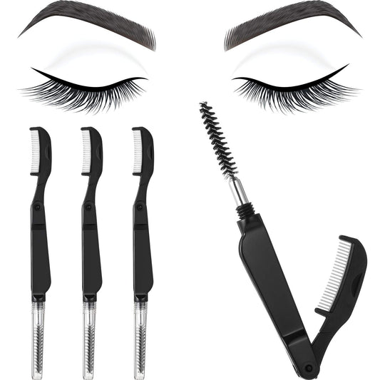 Boao 4-Piece Foldable Eyelash Separator and Eyebrow Comb Set