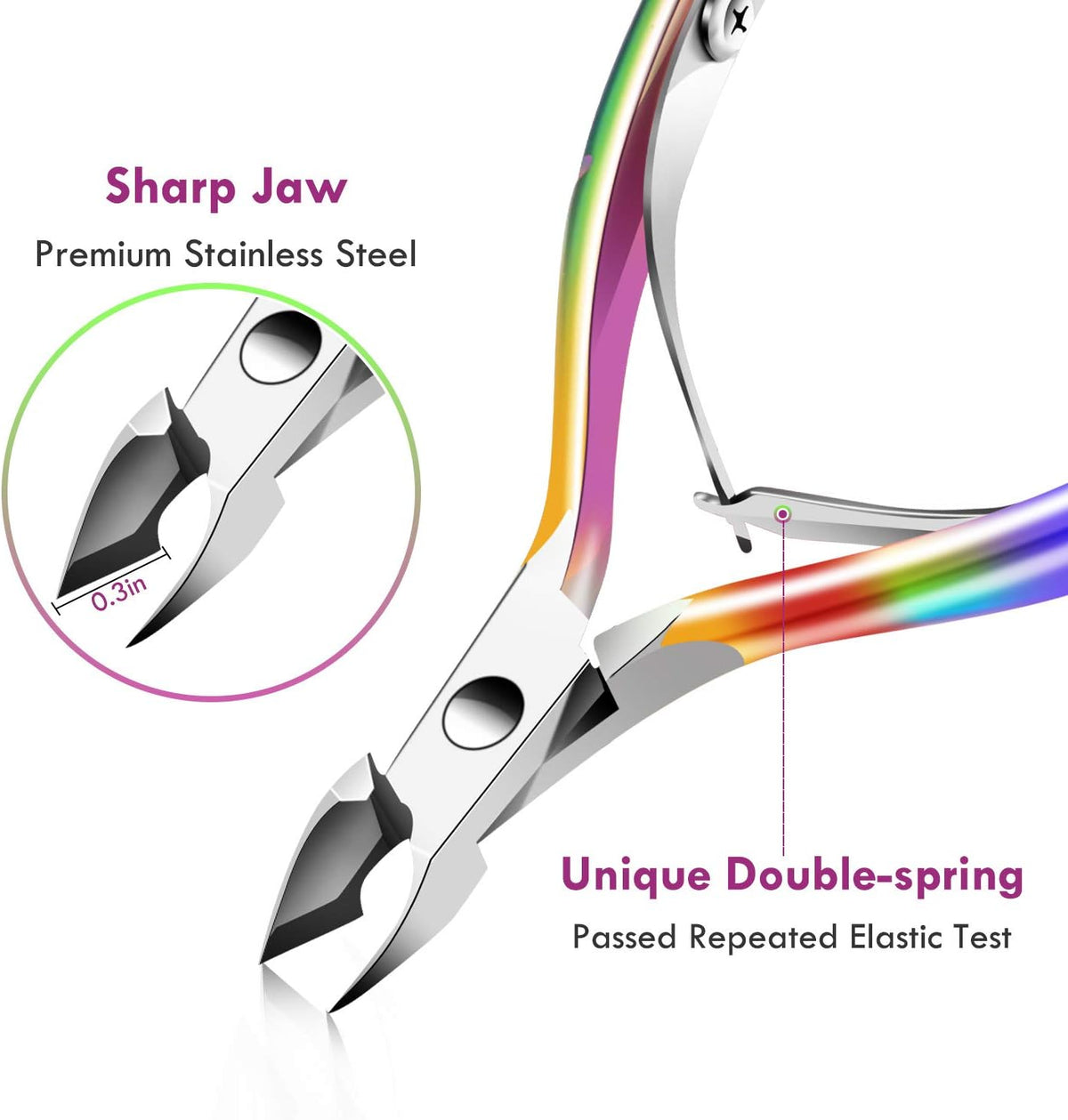 XUNXMAS Professional Cuticle Trimmer and Remover Set with Cuticle Pusher and Nipper