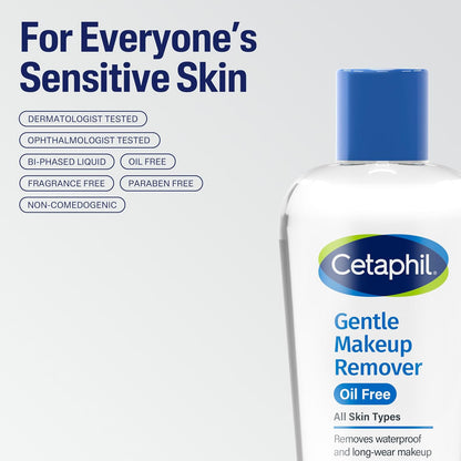 Cetaphil Gentle Waterproof Makeup Remover for Sensitive Skin, 6 oz
