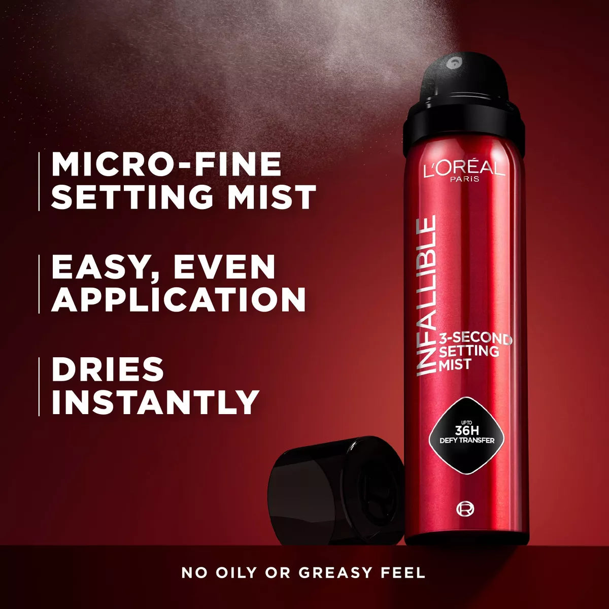 L'Oreal Paris Infallible 3-Second Long-Lasting Setting Spray, Up to 36 Hours Wear