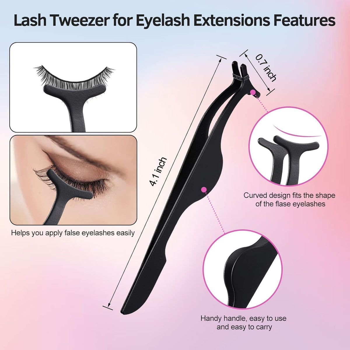 MUIIGOOD Professional Eyelash Curlers Kit for Women with Curler, Eyelash Comb, Eyeshadow Brush, Extension Tweezers, Foldable Eyebrow Razor, and 10 Silicone Refill Pads for Natural Lashes