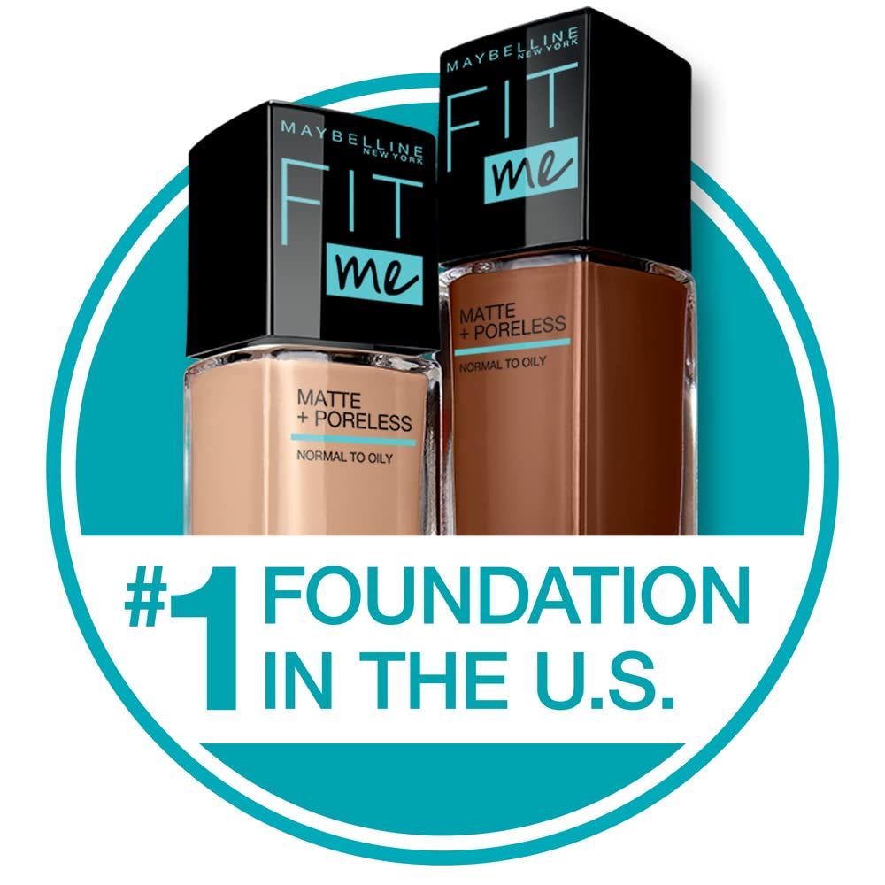 Maybelline Fit Me Matte + Poreless Liquid Foundation and Mattifying Primer Bundle - Creamy Beige Foundation and Primer Included