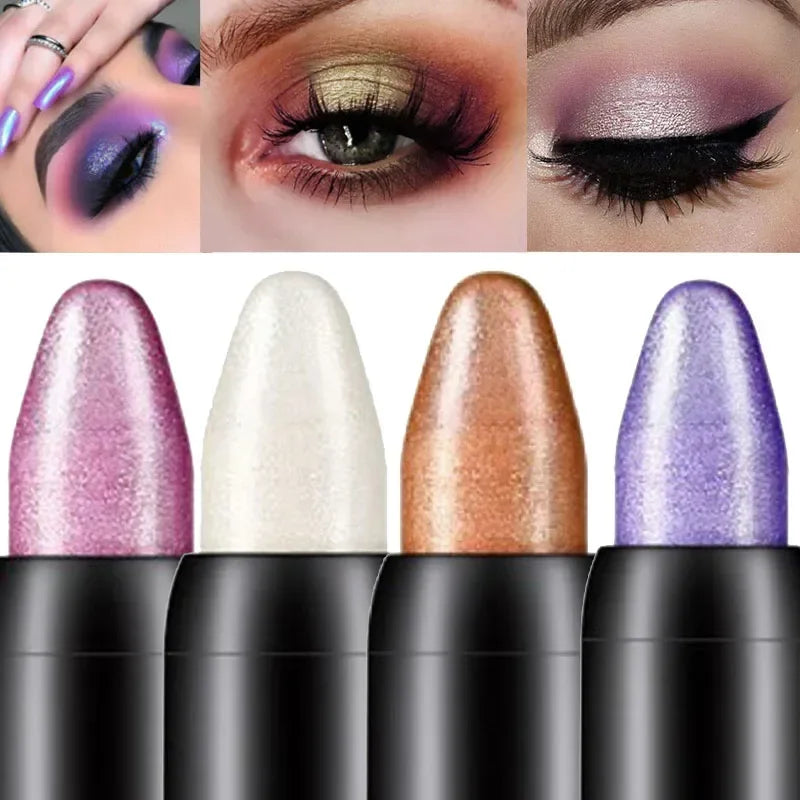 Bling Eye Shadow Pen 16 Colors Eyeshadow Stick Eyeshadow Palettes Women Bling Silkworm Pen Pearlescent Eye-Shadow Glitter Pencil