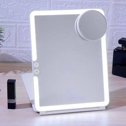 Funtoch 2500mAh Rechargeable Large Travel Makeup Mirror with Integrated Lighting
