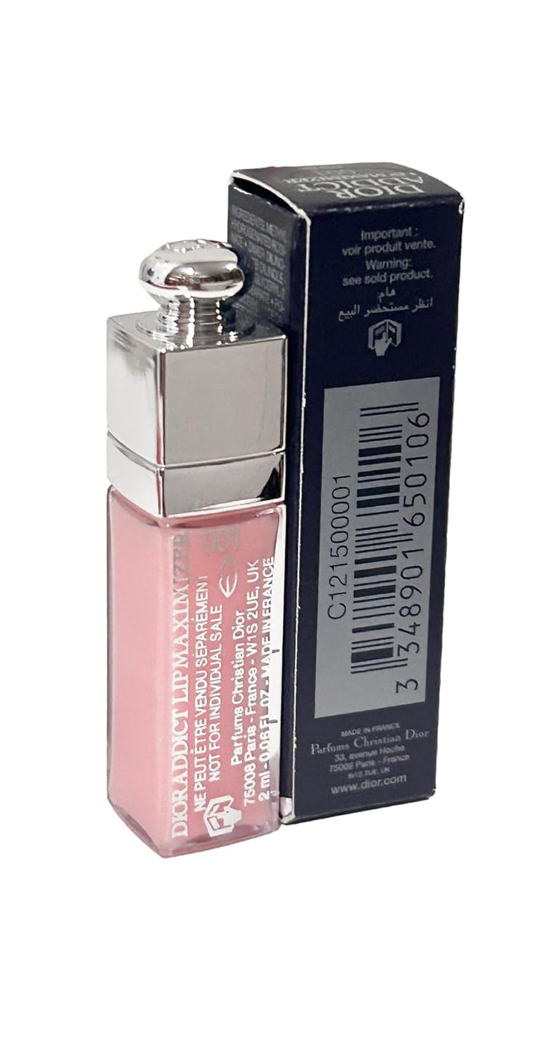Dior Addict Lip Maximizer Plumping Gloss in Shade #001 Pink - Mini Travel Size (2 ml / 0.06 fl oz)
