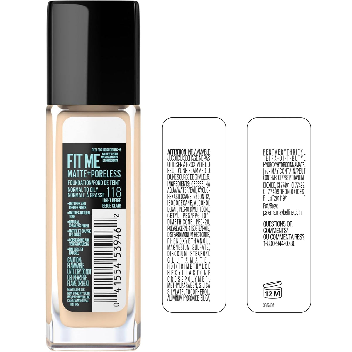 Maybelline Fit Me Matte + Poreless Liquid Foundation and Mattifying Primer Bundle - Creamy Beige Foundation and Primer Included