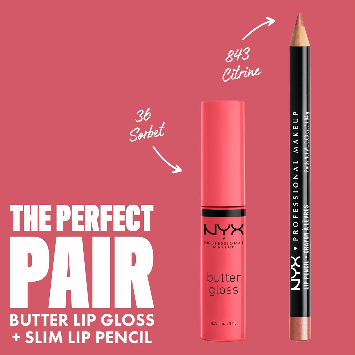 NYX Professional Makeup Butter Gloss - Non-Sticky Lip Gloss in Sorbet (Vibrant Coral)