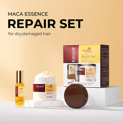 Karseell Collagen Hair Care Set: Deep Repair Purple Hair Mask, Shampoo, and Oil for Neutralizing Brass and Yellow Tones