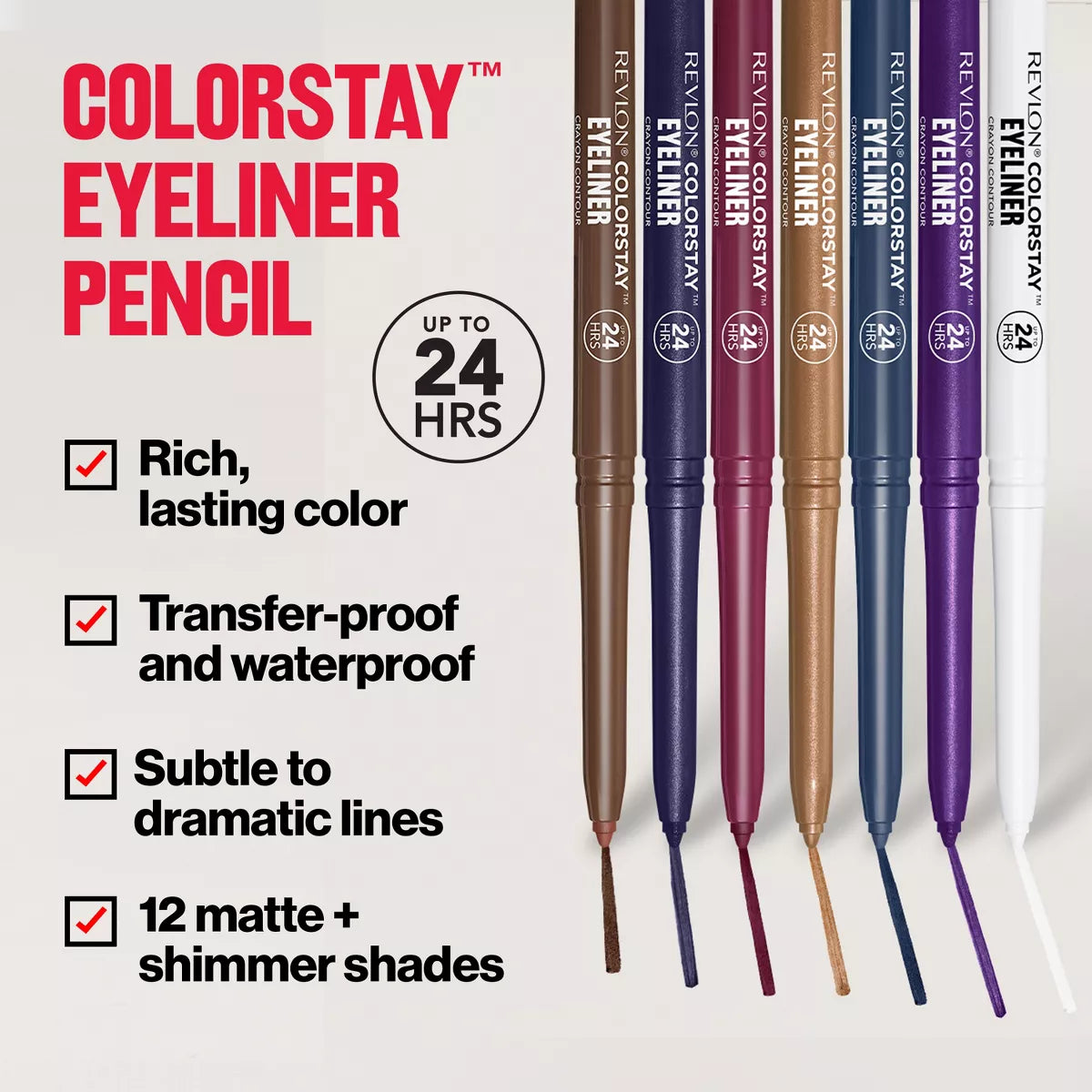 Revlon ColorStay Waterproof Eyeliner Pencil with Built-In Sharpener - 0.01 oz