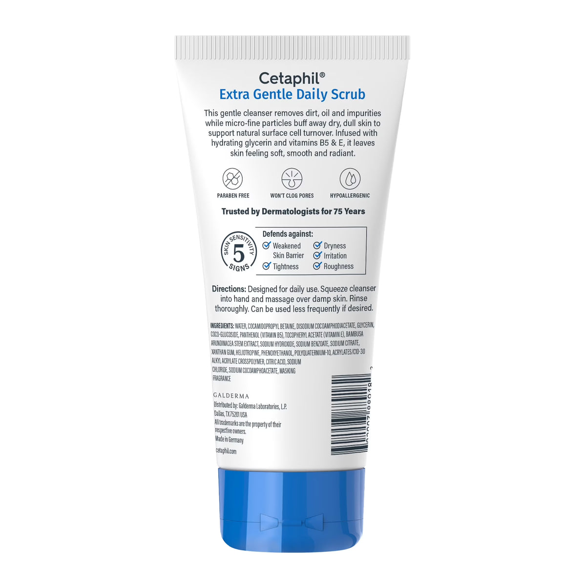 Extra Gentle Daily Face Scrub for Sensitive Skin, 6 Fl Oz - Exfoliating and Cleansing Formula