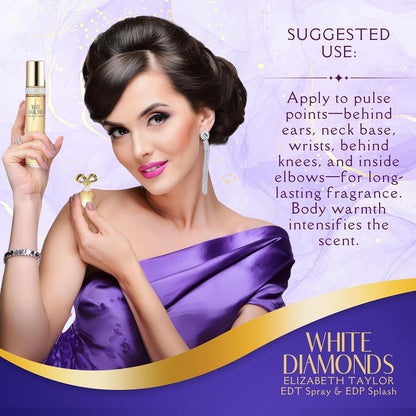 Elizabeth Taylor White Diamonds Women's Eau de Toilette 4-Piece Gift Set, 1.7 oz