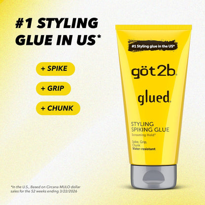 Got2B Glued Styling Spiking Hair Gel, 6 oz Tubes - Set of 2 with Bonus 1.25 oz Travel Tube