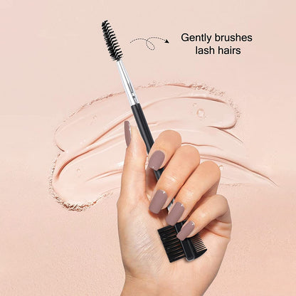 Triple-Head Eyebrow and Eyelash Shaping Tool with Dual-Head Comb and Brush