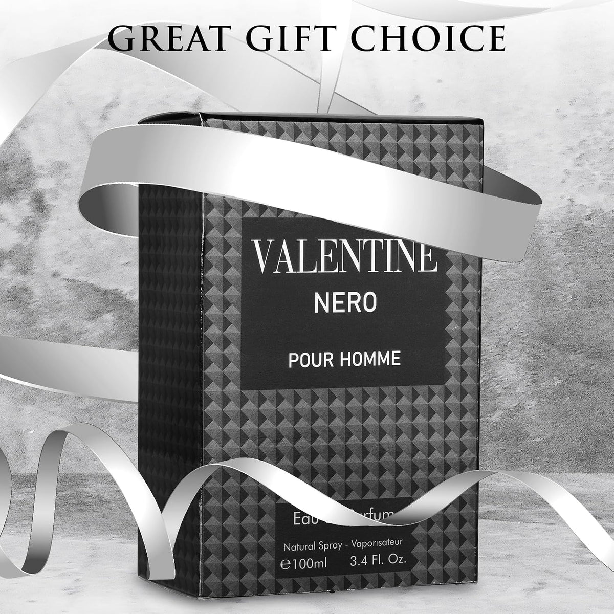 Valentine Nero for Men, Woody Aromatic Cologne, 3.4 Fl Oz