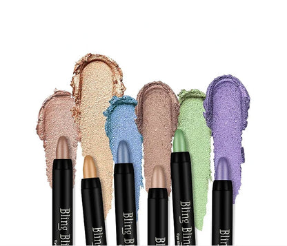 Bling Eye Shadow Pen 16 Colors Eyeshadow Stick Eyeshadow Palettes Women Bling Silkworm Pen Pearlescent Eye-Shadow Glitter Pencil
