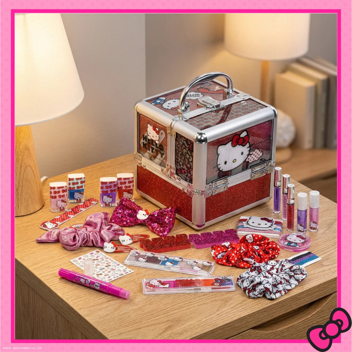 Hello Kitty Deluxe Beauty Train Case for Girls Ages 3 and Up by