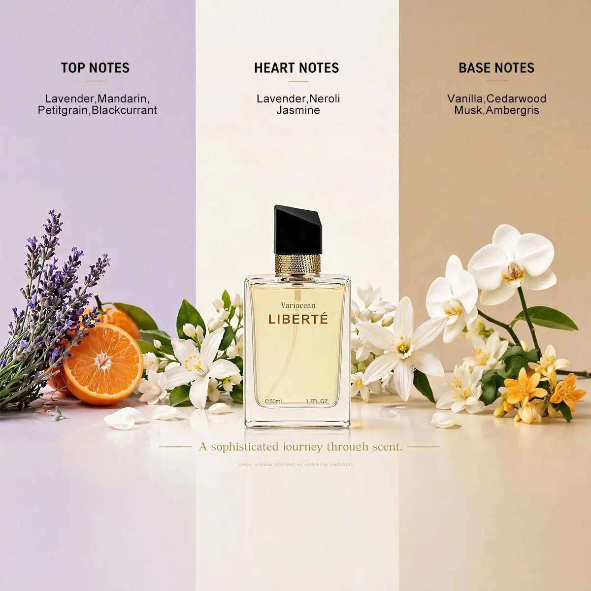 Variocean LIBERTÉ Eau De Parfum 1.7 Fl Oz | Long Lasting Luxury Scent for Women, Quiet Confidence Floral Lavender & Viral Vanilla Perfume