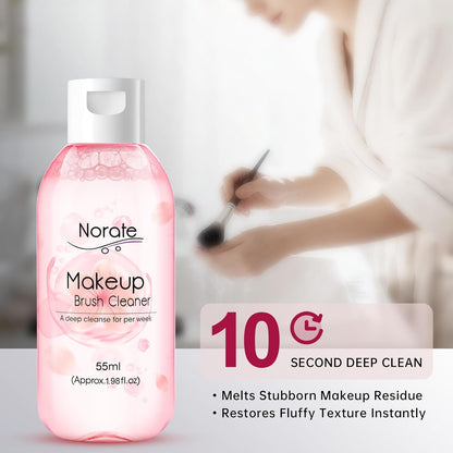 Norate Professional Makeup Brush Cleaner Solution with Cleaning Mat - 2 Piece Set