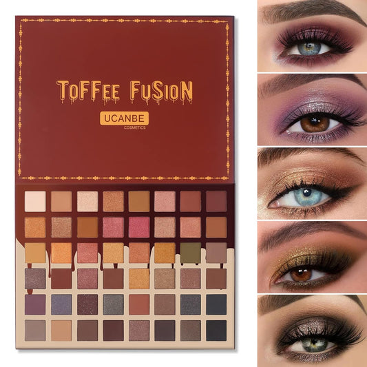 UCANBE Toffee Fusion Nude Eyeshadow Palette – 48 High Pigment Neutral Shades for Versatile Makeup Looks
