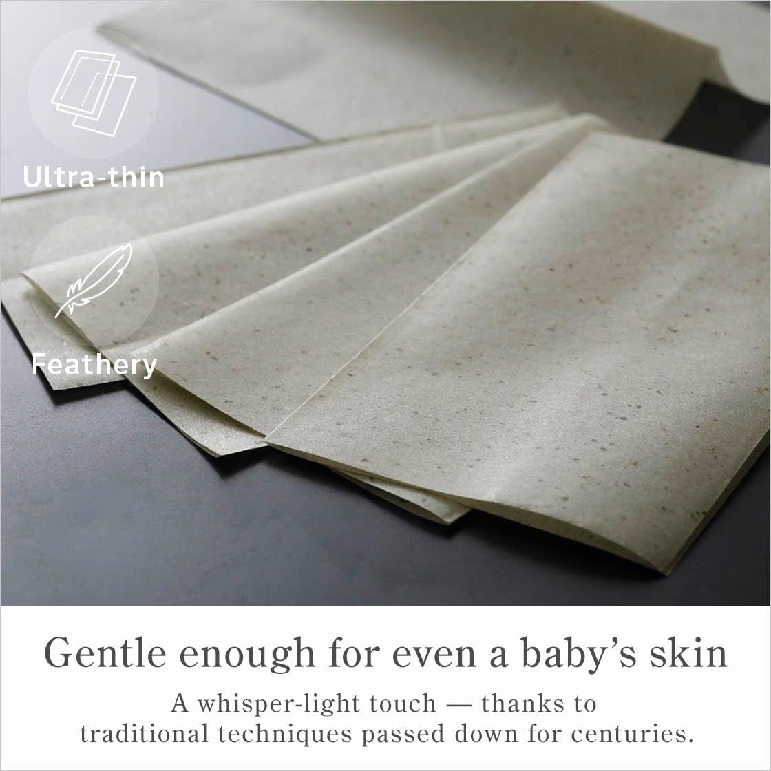 Oil Blotting Paper - 100 Sheets (Pack of 2) - Natural Green Tea Facial Tissues with Premium Japanese Washi Paper, Portable Design, Made in Japan, Essential for Skin Care and Makeup