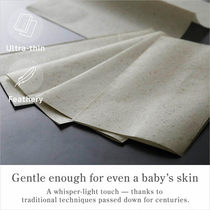Oil Blotting Paper - 100 Sheets (Pack of 2) - Natural Green Tea Facial Tissues with Premium Japanese Washi Paper, Portable Design, Made in Japan, Essential for Skin Care and Makeup