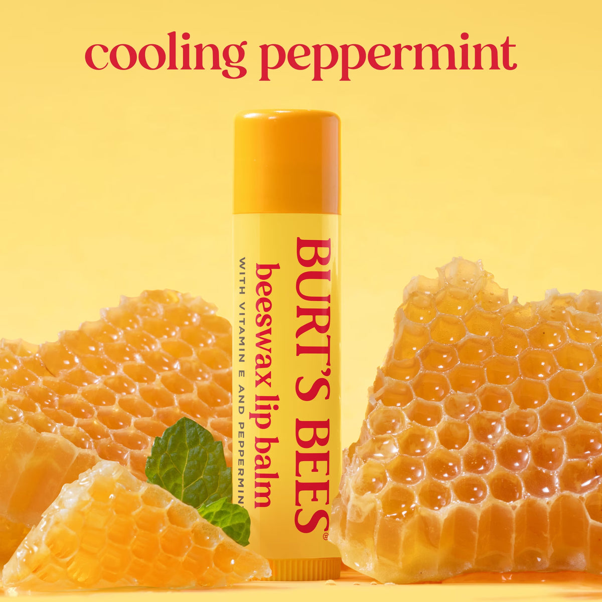 100% Natural Origin Peppermint Beeswax Lip Balm, 0.15 Oz (Single Pack)