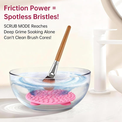 Norate Professional Makeup Brush Cleaner Solution with Cleaning Mat - 2 Piece Set