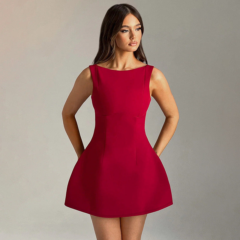 Women's Sleeveless Backless Mini Dress