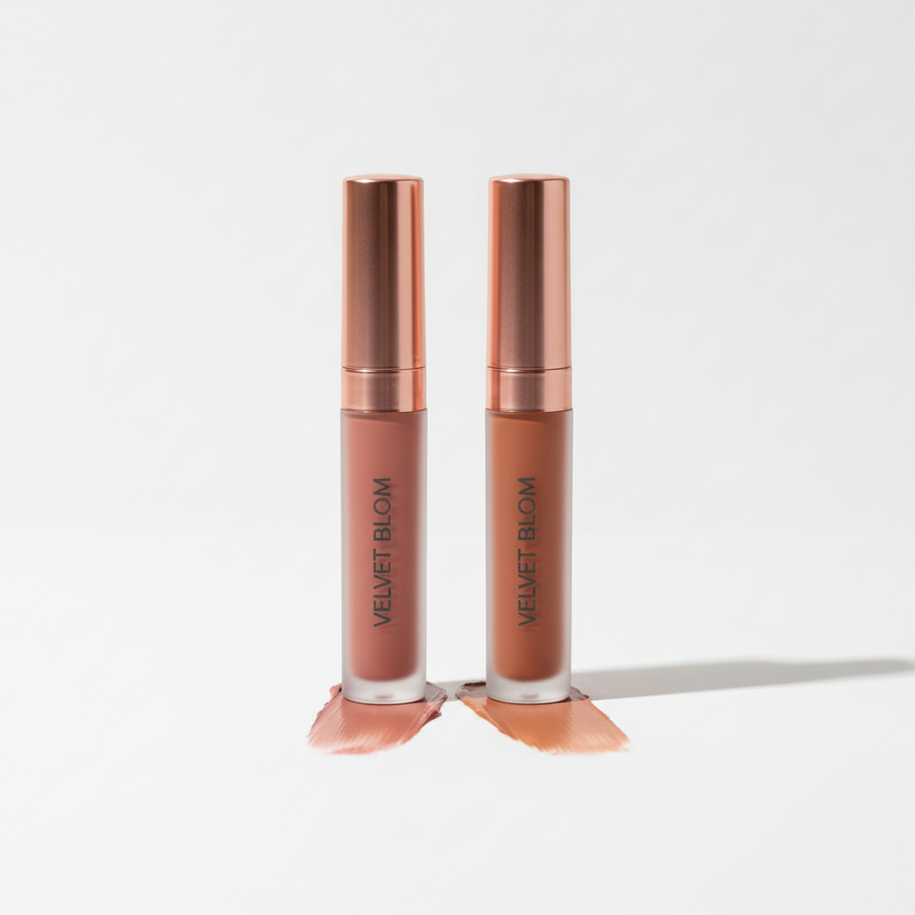 Soft matte liquid lip cream in neutral shade