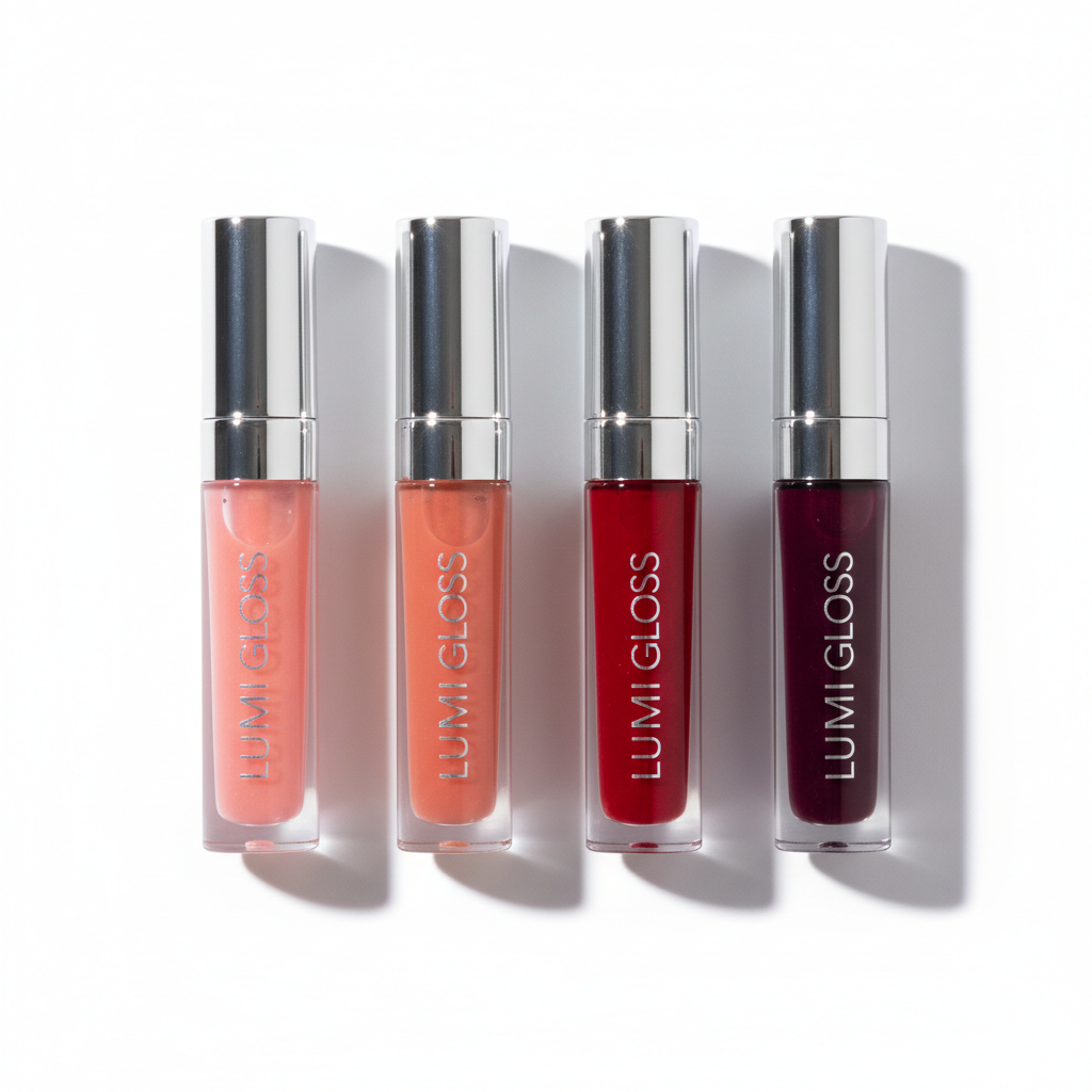 Glossy lip stain collection in 4 shades
