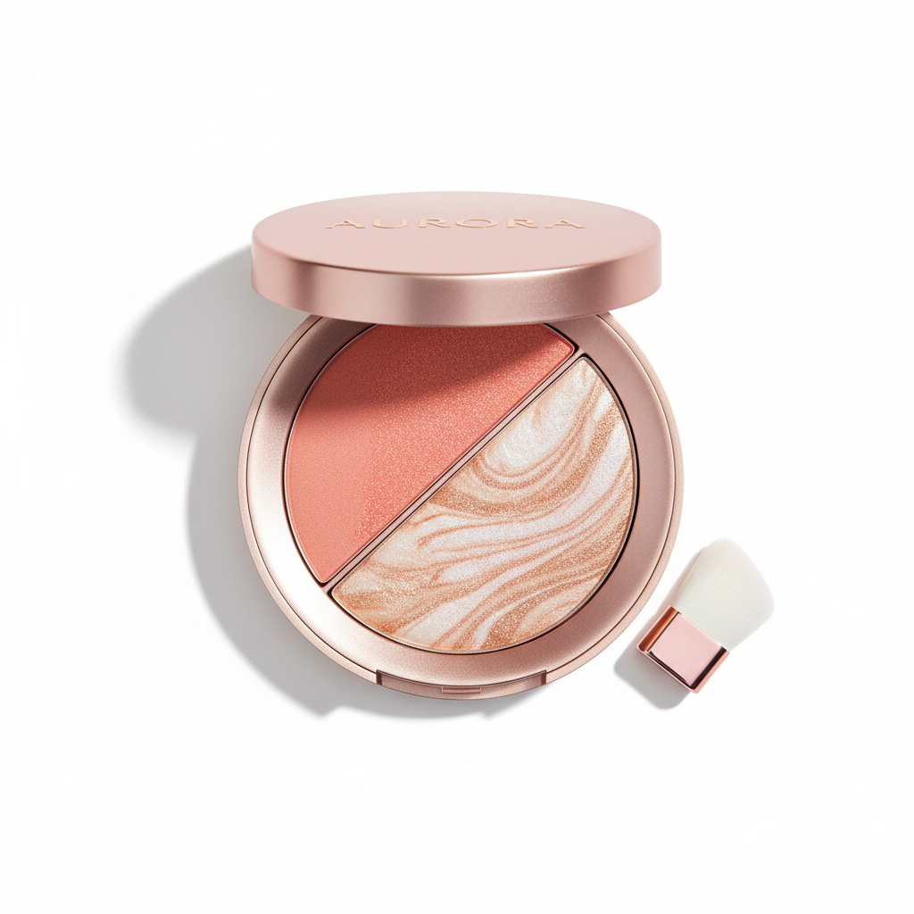 Blush filter palette with pink and peach illuminating shades