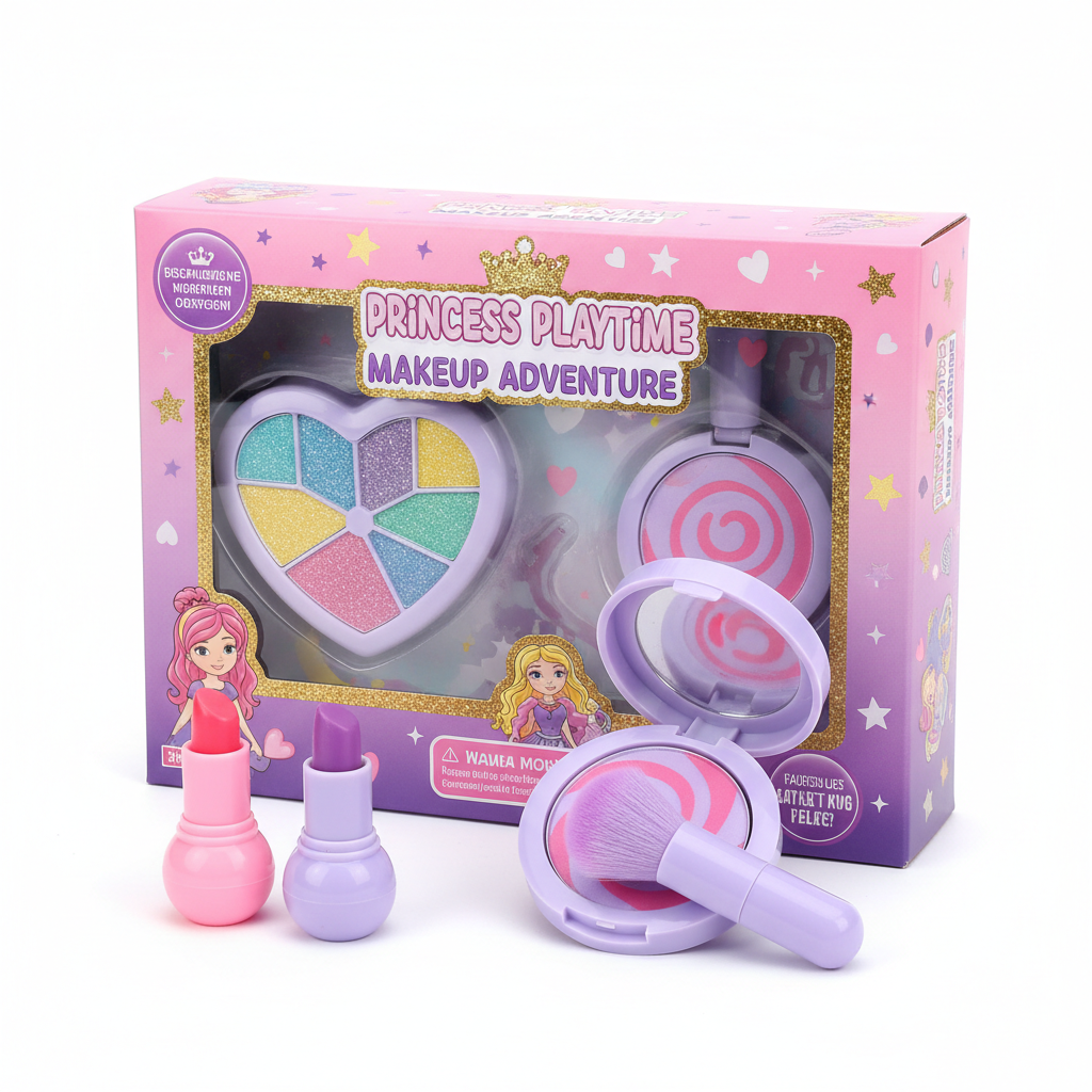 Children's pretend play makeup kit with colorful toy cosmetics