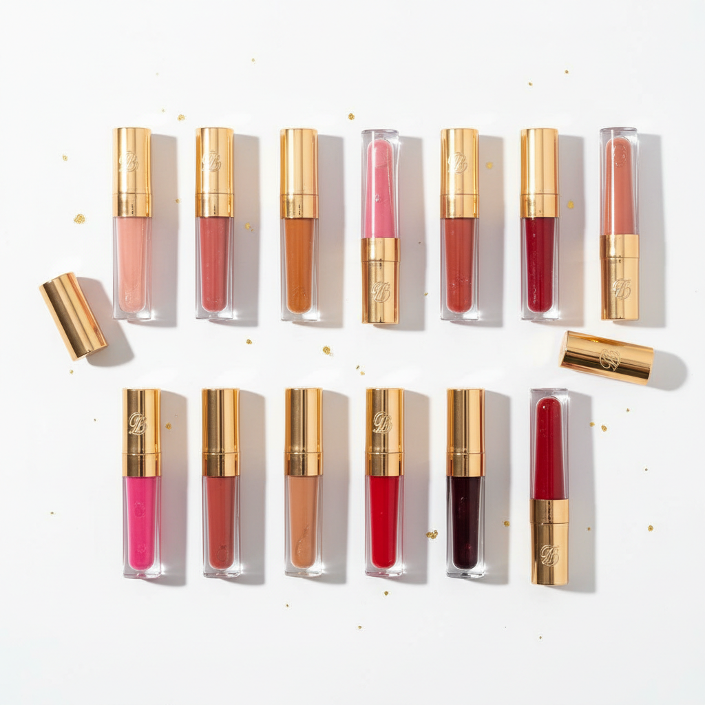 12-piece lip gloss and lip oil set in assorted shades