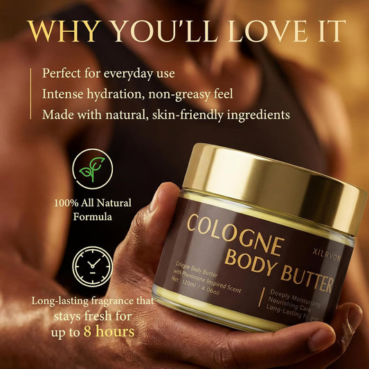 Men's Shea Butter Body Butter Cologne – All-Day Hydration