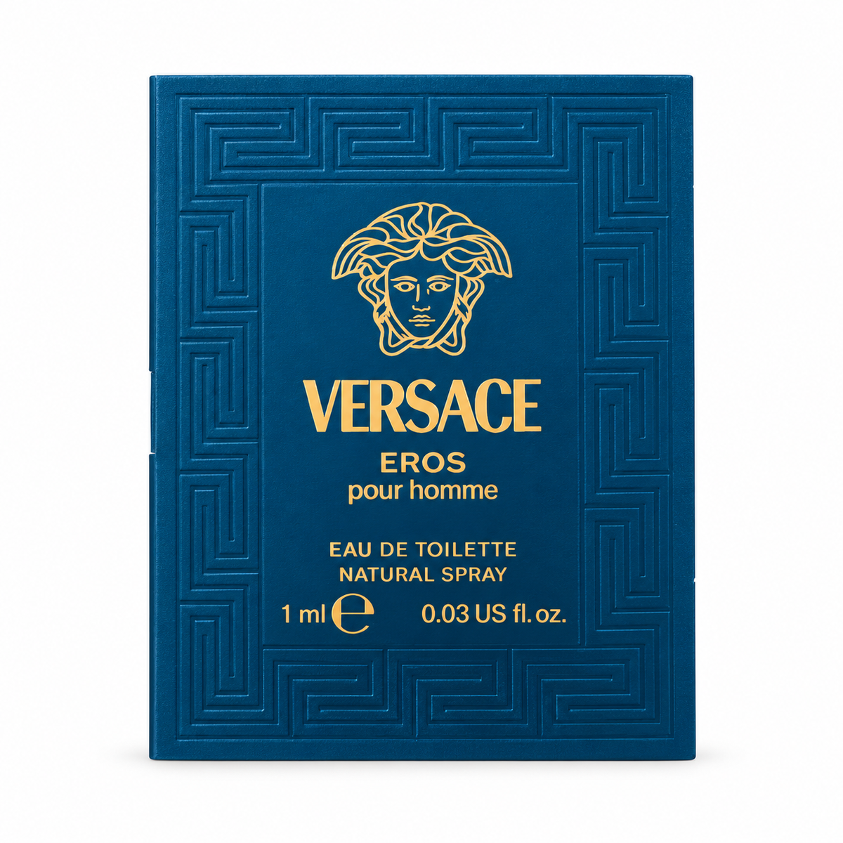 Versace Eros Pour Homme Eau de Toilette 1 mL sample on white background