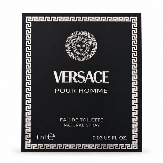 Versace Pour Homme Eau de Toilette 1 mL sample on white background