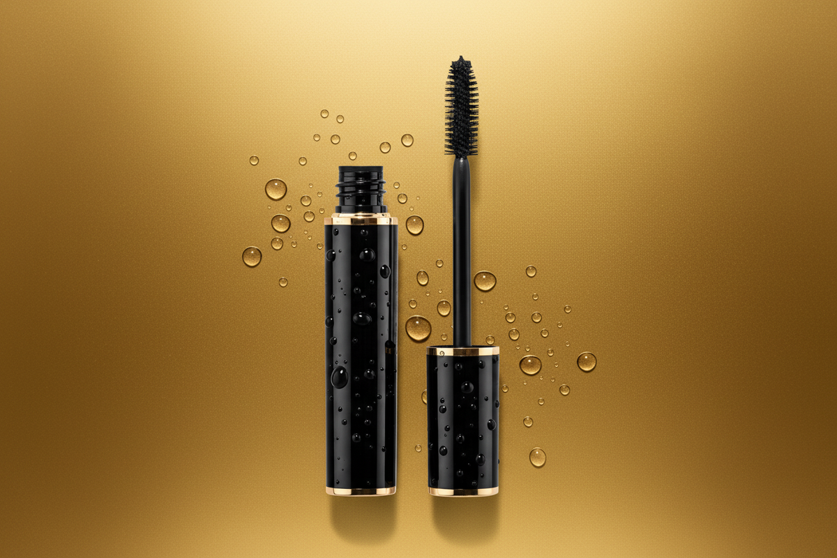 Waterproof Mascara Gold Background